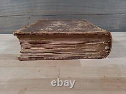 BIBLE SAINTE 1848 antique en cuir de la SOCIÉTÉ BIBLIQUE AMÉRICAINE grande ANCIENNE avant la GUERRE DE SECESSION
