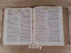 BIBLE SAINTE 1848 antique en cuir de la SOCIÉTÉ BIBLIQUE AMÉRICAINE grande ANCIENNE avant la GUERRE DE SECESSION