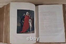 BIBLE SAINTE 1859 antique ILLUSTRÉE en couleur famille en cuir époque de la GUERRE CIVILE butler