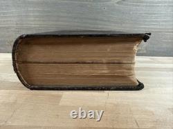 BIBLE SAINTE 1867 antique en cuir POST-GUERRE CIVILE INGRAM COBBIN ancienne ILLUSTRÉE