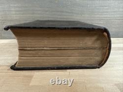 BIBLE SAINTE 1867 antique en cuir POST-GUERRE CIVILE INGRAM COBBIN ancienne ILLUSTRÉE