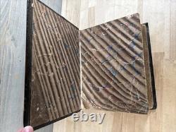 BIBLE SAINTE 1867 antique en cuir POST-GUERRE CIVILE INGRAM COBBIN ancienne ILLUSTRÉE