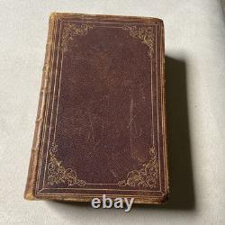 BIBLE SAINTE 1869 antique en cuir SOCIÉTÉ BIBLIQUE AMÉRICAINE d'époque post-guerre civile
