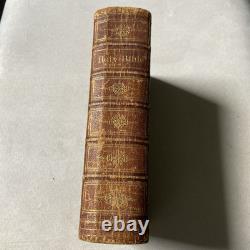 BIBLE SAINTE 1869 antique en cuir SOCIÉTÉ BIBLIQUE AMÉRICAINE d'époque post-guerre civile
