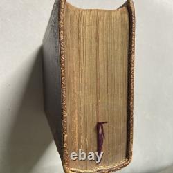 BIBLE SAINTE 1869 antique en cuir SOCIÉTÉ BIBLIQUE AMÉRICAINE d'époque post-guerre civile