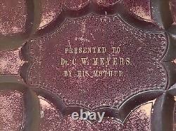 BIBLE SAINTE 1872 illustrée INGRAM COBBIN famille ANTIQUE cuir POST GUERRE CIVILE