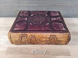 BIBLE SAINTE 1872 illustrée INGRAM COBBIN famille ANTIQUE cuir POST GUERRE CIVILE