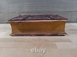BIBLE SAINTE 1872 illustrée INGRAM COBBIN famille ANTIQUE cuir POST GUERRE CIVILE