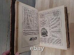 BIBLE SAINTE 1872 illustrée INGRAM COBBIN famille ANTIQUE cuir POST GUERRE CIVILE