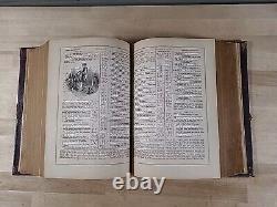 BIBLE SAINTE 1872 illustrée INGRAM COBBIN famille ANTIQUE cuir POST GUERRE CIVILE