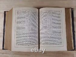 BIBLE SAINTE 1872 illustrée INGRAM COBBIN famille ANTIQUE cuir POST GUERRE CIVILE