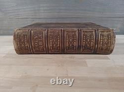 BIBLE SAINTE 1874 antique BIBLE de famille après la GUERRE DE SECESSION illustrée DICTIONNAIRE étude
