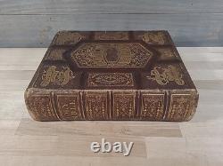 BIBLE SAINTE 1874 antique BIBLE de famille après la GUERRE DE SECESSION illustrée DICTIONNAIRE étude