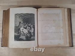 BIBLE SAINTE 1874 antique BIBLE de famille après la GUERRE DE SECESSION illustrée DICTIONNAIRE étude