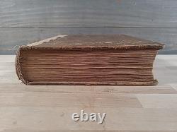 BIBLE SAINTE C1850 rare DÉTROIT Michigan ANTIQUE PRÉ-GUERRE CIVILE vieux cuir