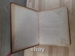 BIBLE SAINTE C1850 rare DÉTROIT Michigan ANTIQUE PRÉ-GUERRE CIVILE vieux cuir