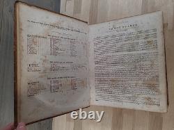 BIBLE SAINTE C1850 rare DÉTROIT Michigan ANTIQUE PRÉ-GUERRE CIVILE vieux cuir