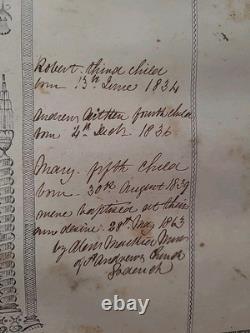 BIBLE SAINTE C1850 rare DÉTROIT Michigan ANTIQUE PRÉ-GUERRE CIVILE vieux cuir