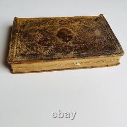 BIBLE SAINTE EN CUIR DE 1864 American Bible Society Guerre Civile Pages Manquantes