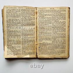 BIBLE SAINTE EN CUIR DE 1864 American Bible Society Guerre Civile Pages Manquantes