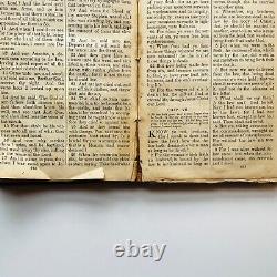 BIBLE SAINTE EN CUIR DE 1864 American Bible Society Guerre Civile Pages Manquantes