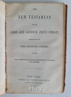 BIBLE de 1861 en anglais ANCIEN & NOUVEAU TESTAMENT Americana de l'ère de la GUERRE CIVILE