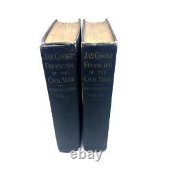 BIOGRAPHIE DE LA GUERRE CIVILE TRÈS RARE SIGNÉE PAR HENRY FILS DE JAY COOKE 1907 ENSEMBLE DE 2 VOLS
