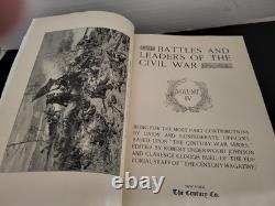 Batailles et chefs de la guerre civile Volumes 1, 2, 3, 4 Century Co 1888 Relié