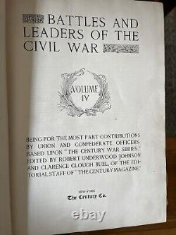 Batailles et leaders de la guerre civile Vol 1-4 La Century Co. 1887