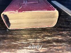 Bible Sainte Ancienne 1862 Époque de la Guerre Civile Reliure en Cuir Rouge de Poche NY VG