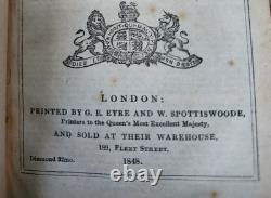 Bible Sainte Antiquaire Rare de 1848 par Commandement Spécial de Sa Majesté avant la Guerre Civile