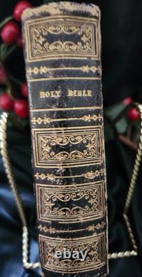Bible Sainte Antiquaire Rare de 1848 par Commandement Spécial de Sa Majesté avant la Guerre Civile