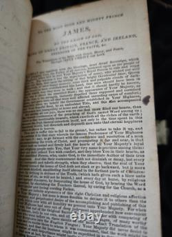 Bible Sainte Antiquaire Rare de 1848 par Commandement Spécial de Sa Majesté avant la Guerre Civile