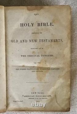 Bible Sainte de la Société Américaine de 1858 La Grange Géorgie Milice Nancy Hart Guerre Civile