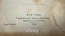 Bible Sainte de la Société Américaine de 1858 La Grange Géorgie Milice Nancy Hart Guerre Civile