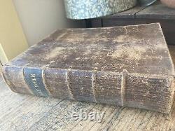 Bible Sainte en cuir antique grande de 1848, avant la guerre de Sécession, Société Biblique de New York