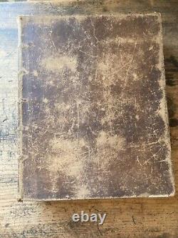 Bible Sainte en cuir antique grande de 1848, avant la guerre de Sécession, Société Biblique de New York