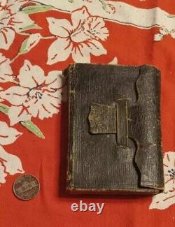 Bible de Poche ATQ NT 1850 Reliée en Cuir Jours de Cow-boy Pré-Guerre Civile RARE Far West