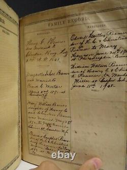 Bible de famille de Philadelphie de 1831 : propriétaires d'esclaves/vétérans de la guerre civile/famille Reamer