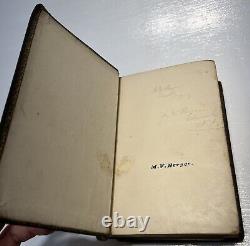 Bible de famille de l'ère de la guerre civile avec nom de famille en relief, 1856, signée Alfred Bergen, New Jersey.
