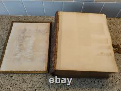 Bible de famille énorme 1864 antique Harding's Civil War avec fermoir en laiton a besoin de TLC