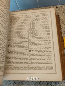 Bible de famille énorme 1864 antique Harding's Civil War avec fermoir en laiton a besoin de TLC