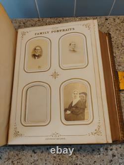 Bible de famille énorme 1864 antique Harding's Civil War avec fermoir en laiton a besoin de TLC