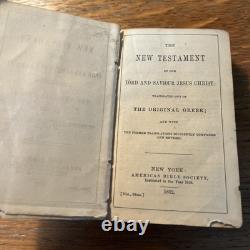 Bible de l'Hôpital du Nouveau Testament de la Guerre Civile de 1862, Société Biblique Américaine