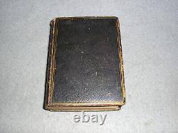 Bible en cuir décoratif antique Ancien et Nouveau Testament Époque de la Guerre civile aux États-Unis ABS 1862