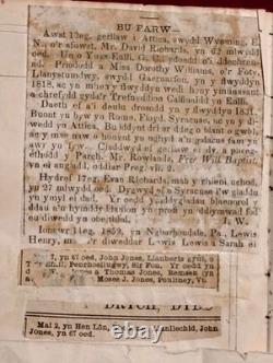 Bible familiale galloise de 1856 avant la guerre civile, Syracuse Utica NY, dossiers Richards Jones