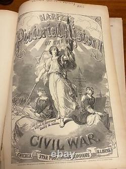 Bienfaisance Vintage 1894 Histoire picturale de la guerre civile de Harpers Les deux volumes