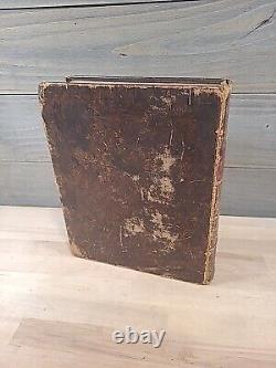 C1830 SAINTE BIBLE antique PRÉ-GUERRE DE SECESSION stéréotypée par E. WHITE cuir ANCIEN