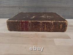 C1830 SAINTE BIBLE antique PRÉ-GUERRE DE SECESSION stéréotypée par E. WHITE cuir ANCIEN