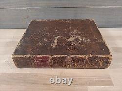 C1830 SAINTE BIBLE antique PRÉ-GUERRE DE SECESSION stéréotypée par E. WHITE cuir ANCIEN